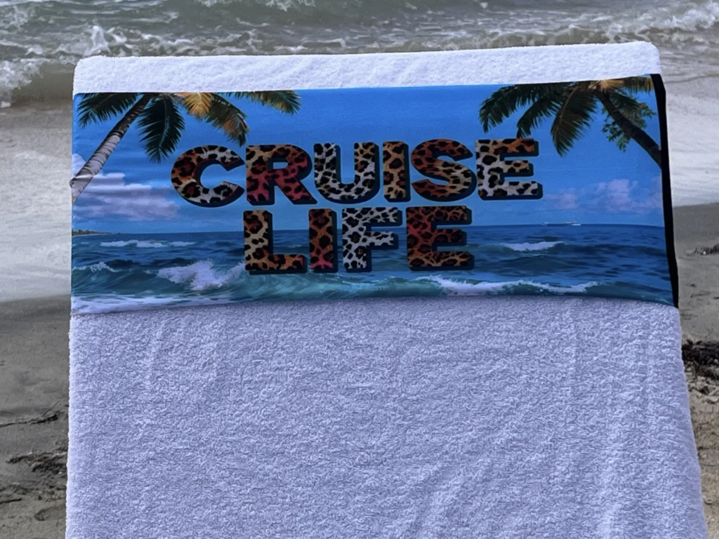 Cruise Life tcboo sun lounger towel band securing a beach towel