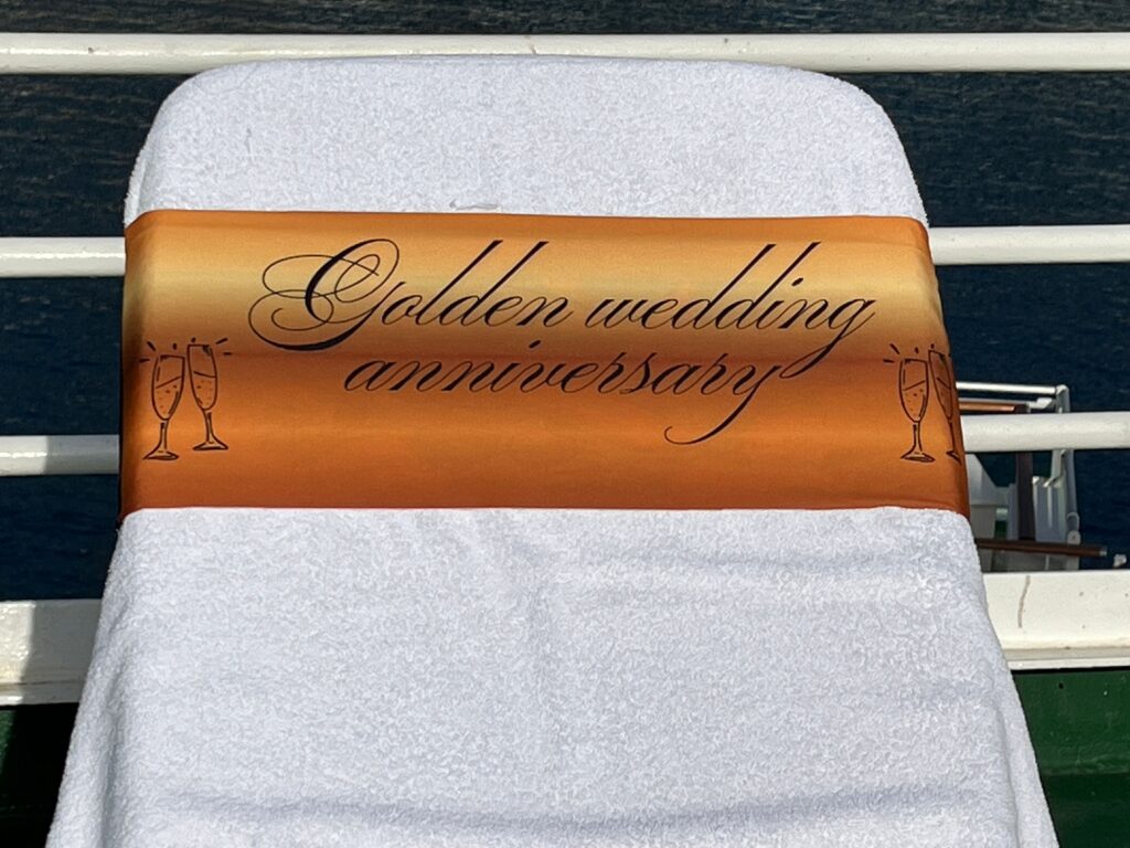 Golden Wedding Anniversary bronze-gold tcboo sun lounger band