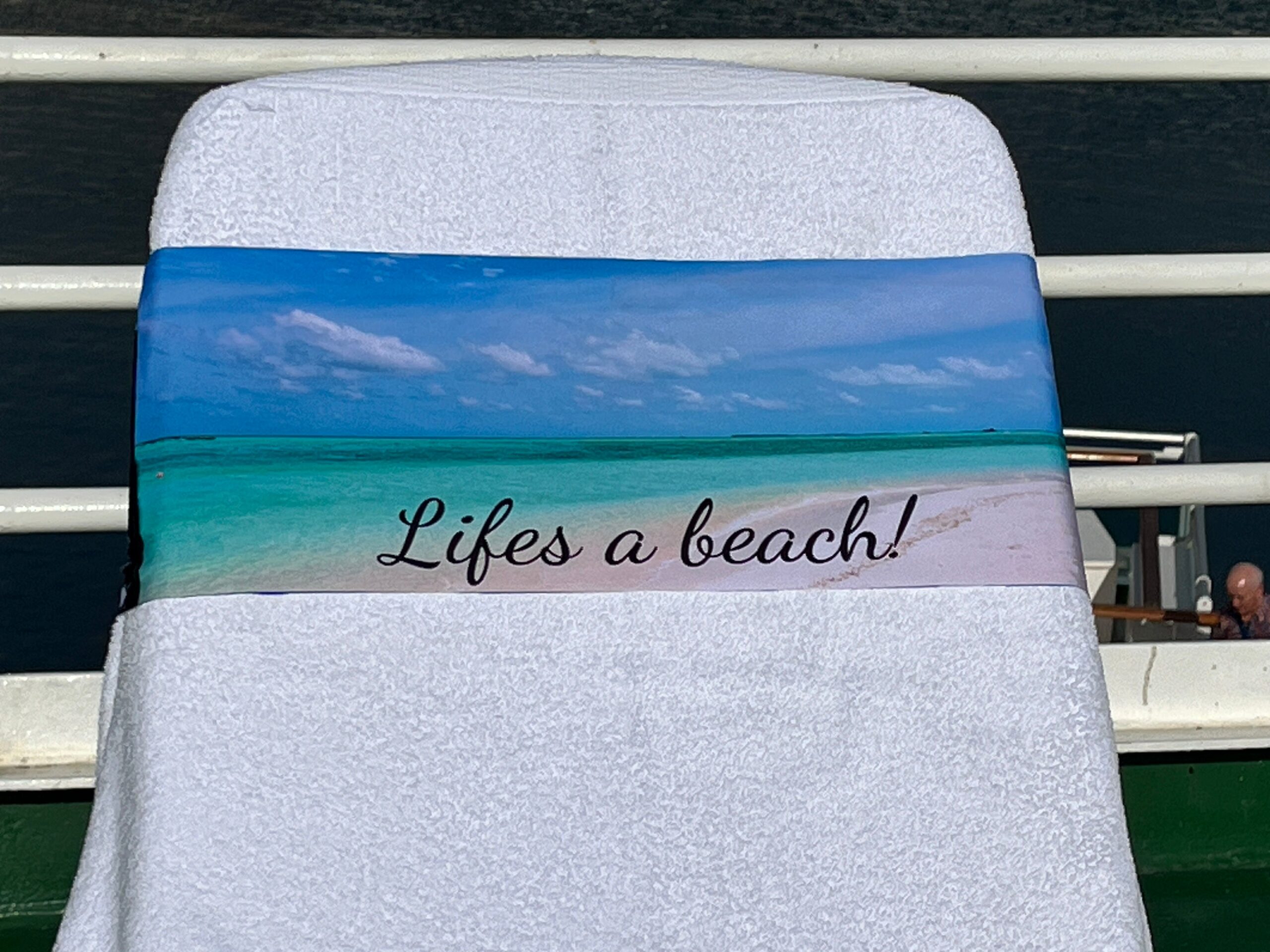 Horse Play design on a reusable tcboo sun lounger band
