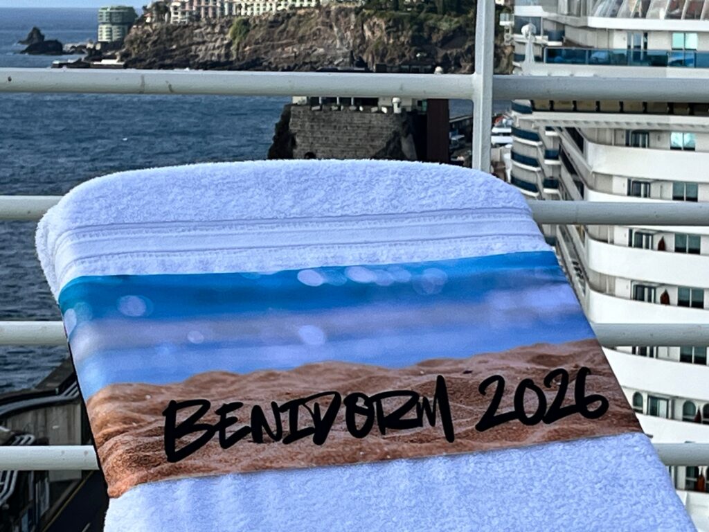 Dog Tired design on a reusable tcboo sun lounger band