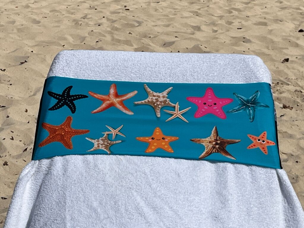Starfish design on a reusable tcboo sun lounger band