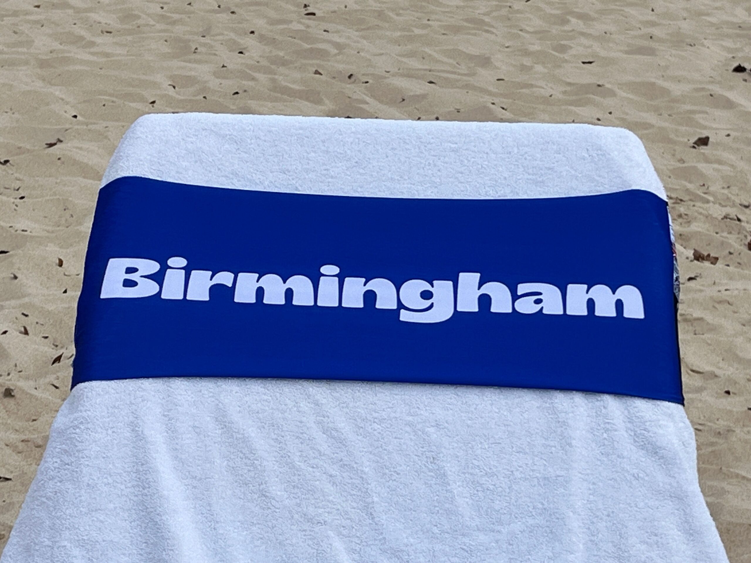 Birmingham design on a reusable tcboo sun lounger band