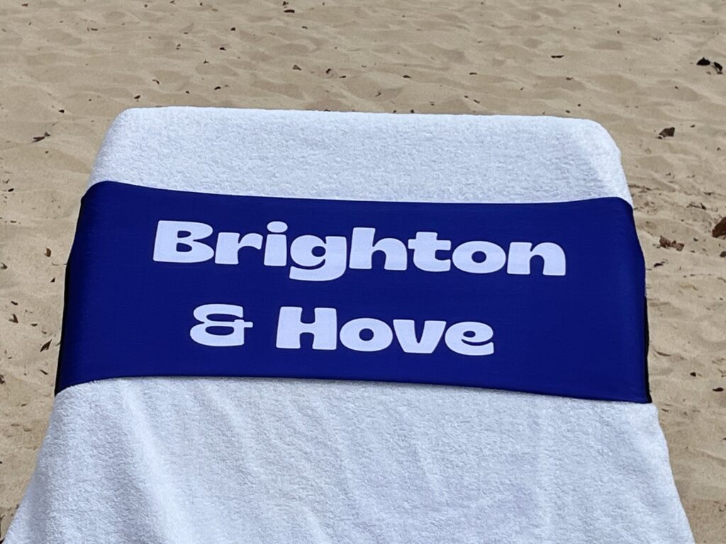 Brighton & Hove design on a reusable tcboo sun lounger band
