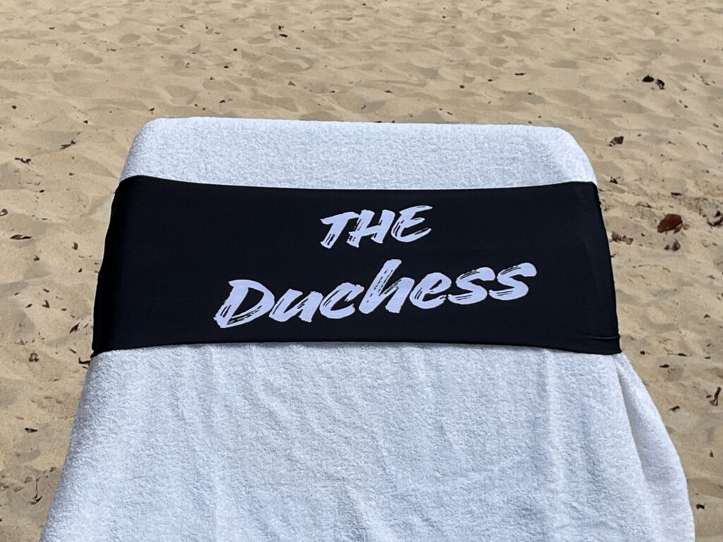 The Duchess design on a reusable tcboo sun lounger band