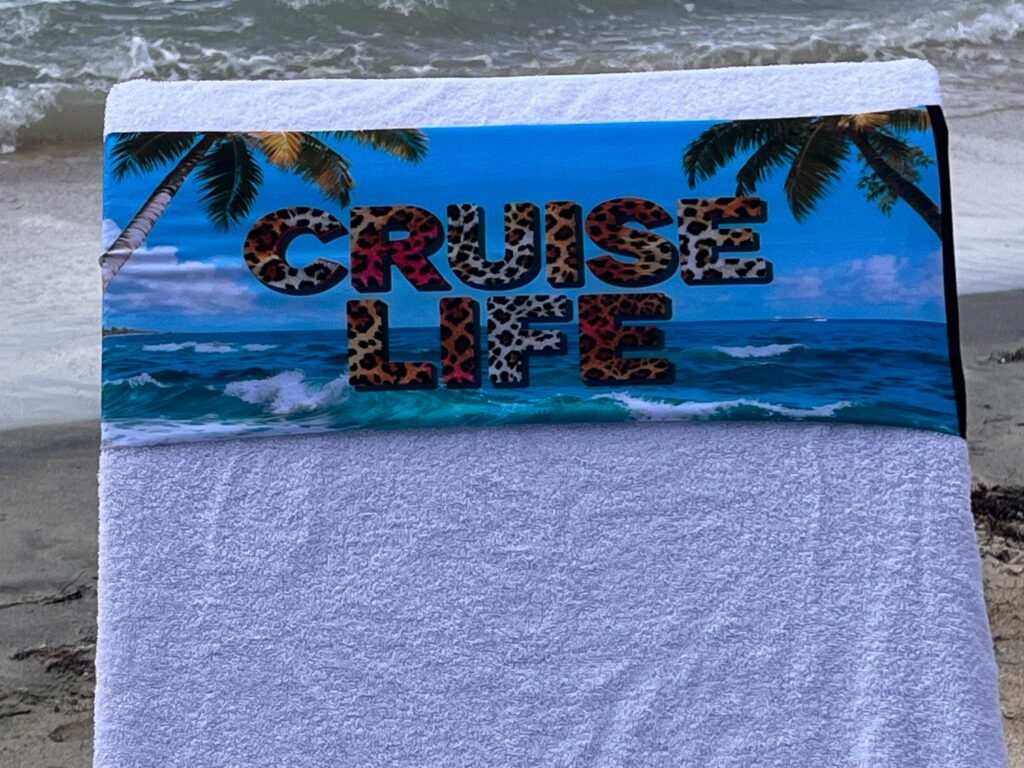 Cruise Life Tropical design on a reusable tcboo sun lounger band