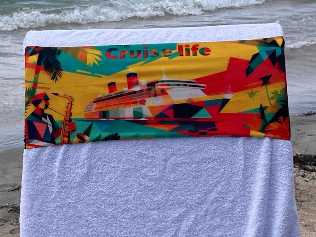 Cruise Life Abstract design on a reusable tcboo sun lounger band