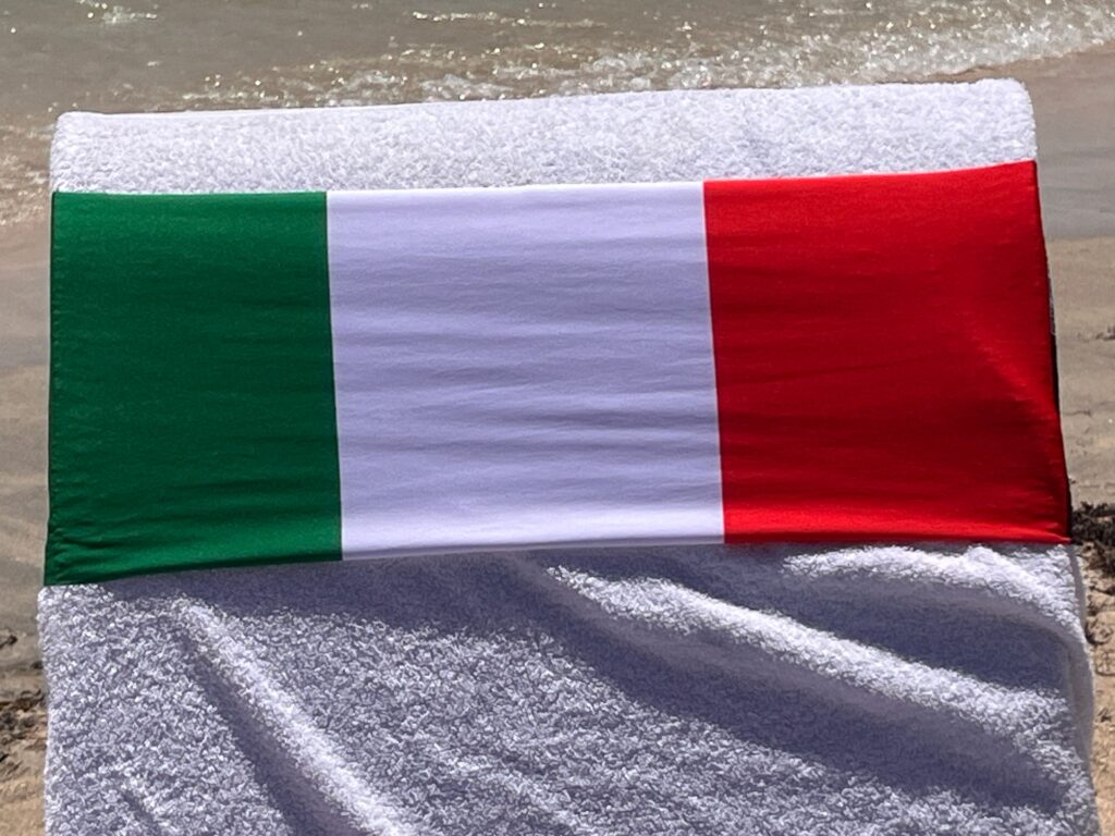 Slovakia flag design on a reusable tcboo sun lounger band