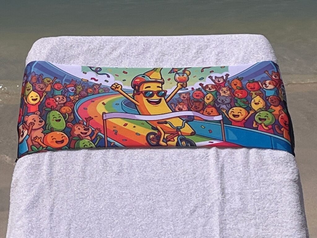 Tour de fruit design on a reusable tcboo sun lounger band