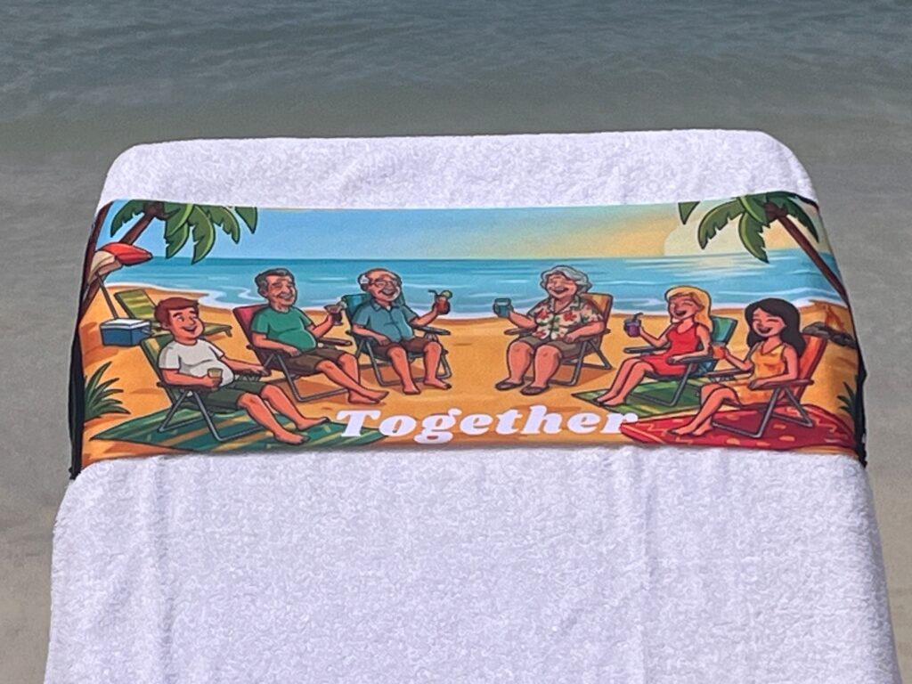 Together design on a reusable tcboo sun lounger band