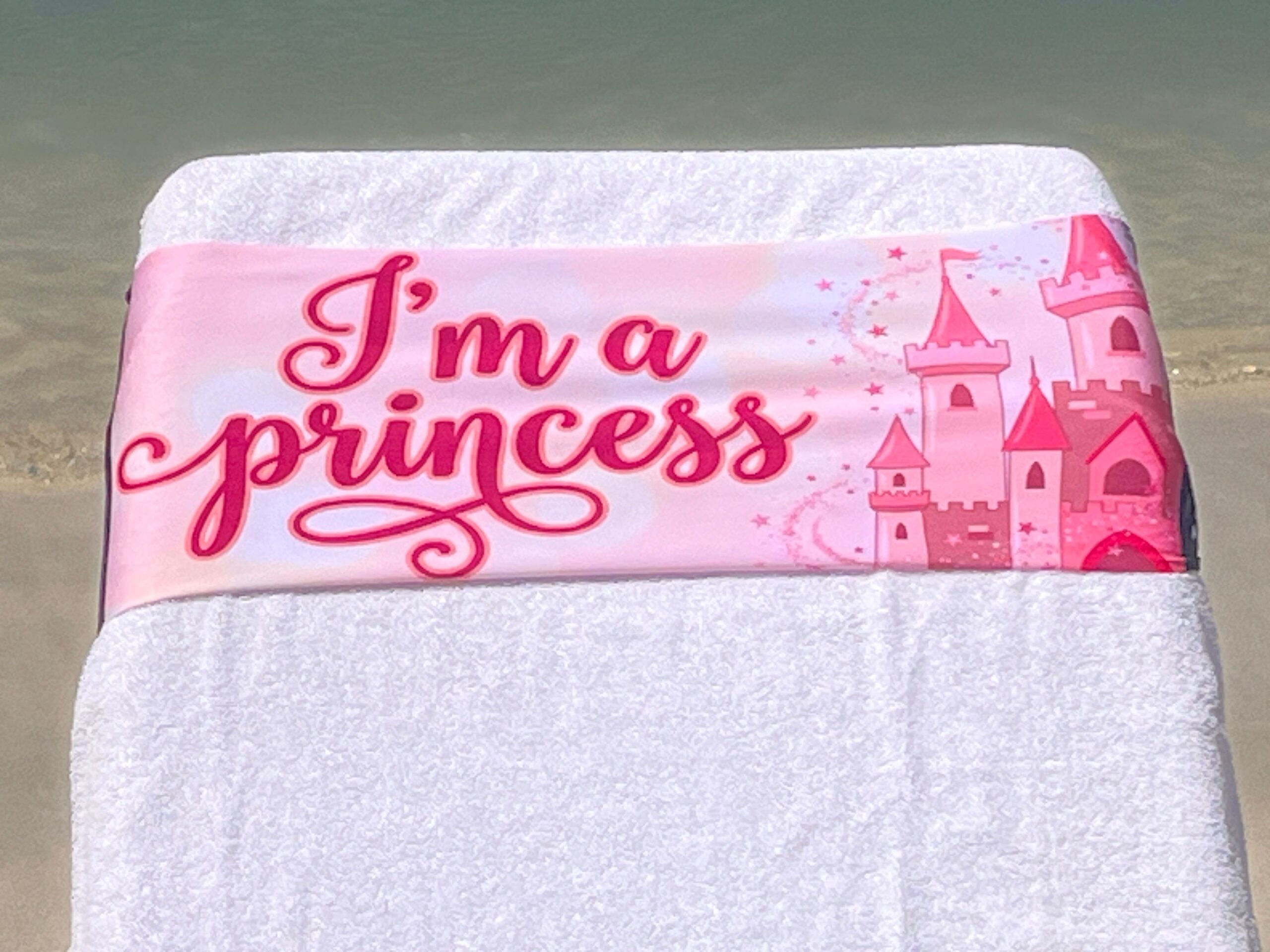 Princess design on a reusable tcboo sun lounger band