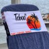 Personalised design on a reusable tcboo sun lounger band